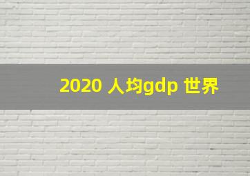 2020 人均gdp 世界